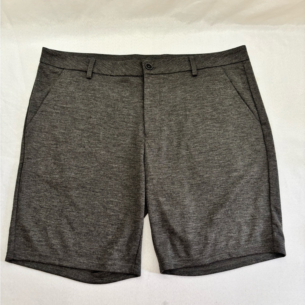 Westzeroone Men's Edmunds Charcoal Gray Knit Flat Front Shorts Size 38 Golf
